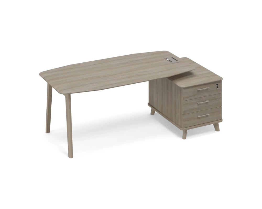 Стол на тумбе малой (тип 2) WOOD для руководителя Time Wood