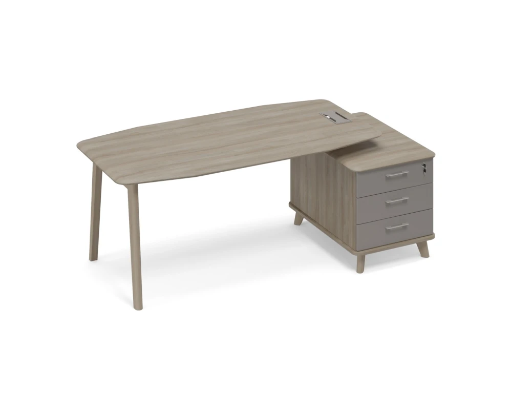 Стол на тумбе малой (тип 2) WOOD для руководителя Time Wood