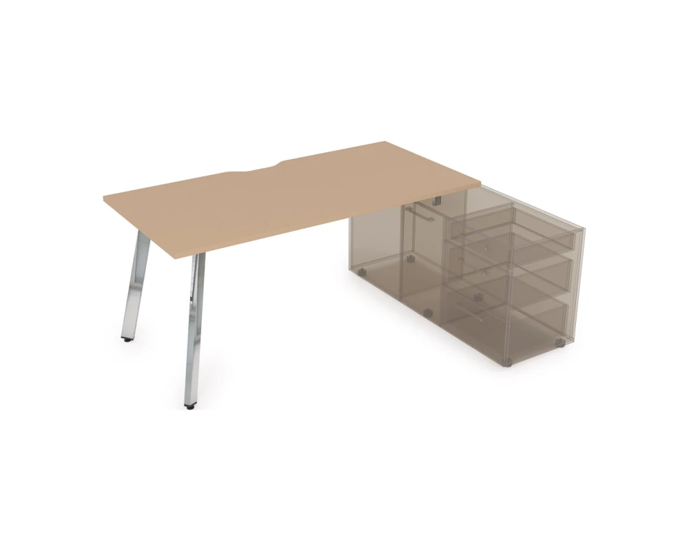 Стол с тумбой опорной, с вырезом (1400x700x750) АРРЕДО / ARREDO