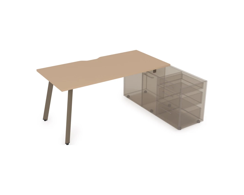 Стол с тумбой опорной, с вырезом (1400x700x750) АРРЕДО / ARREDO