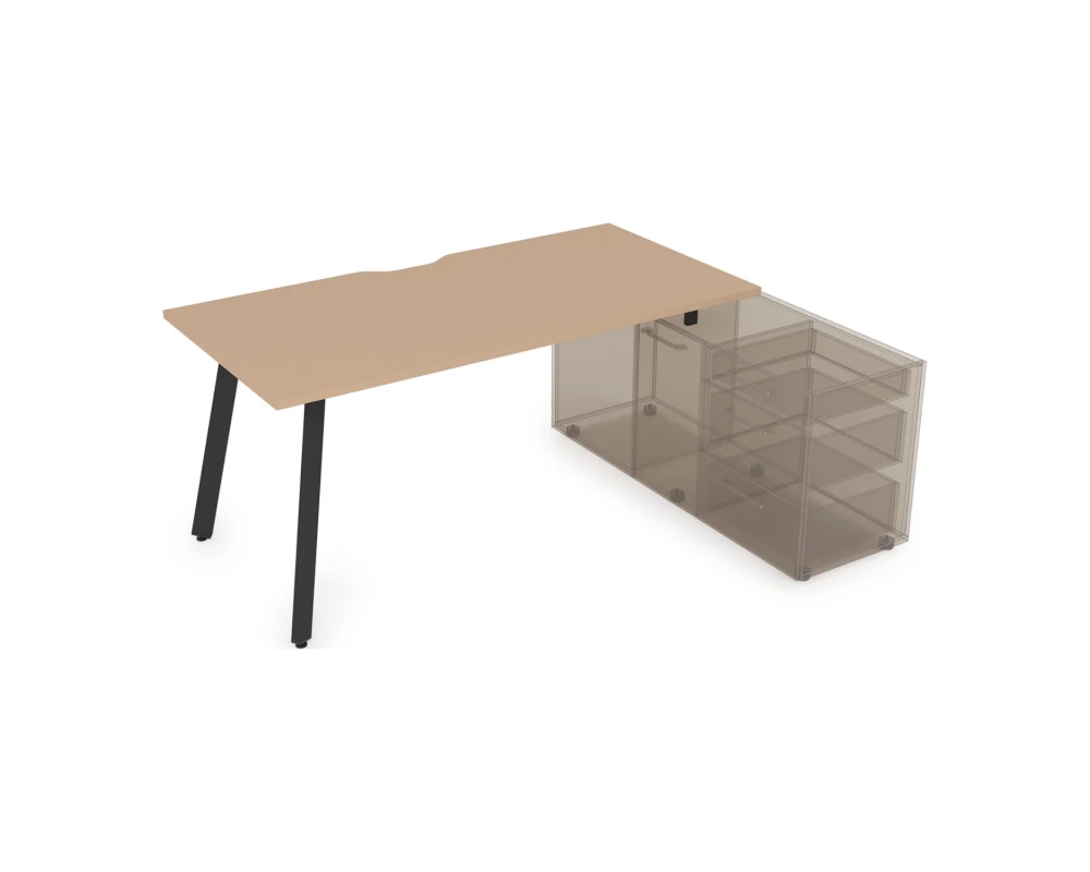 Стол с тумбой опорной, с вырезом (1600x700x750) АРРЕДО / ARREDO