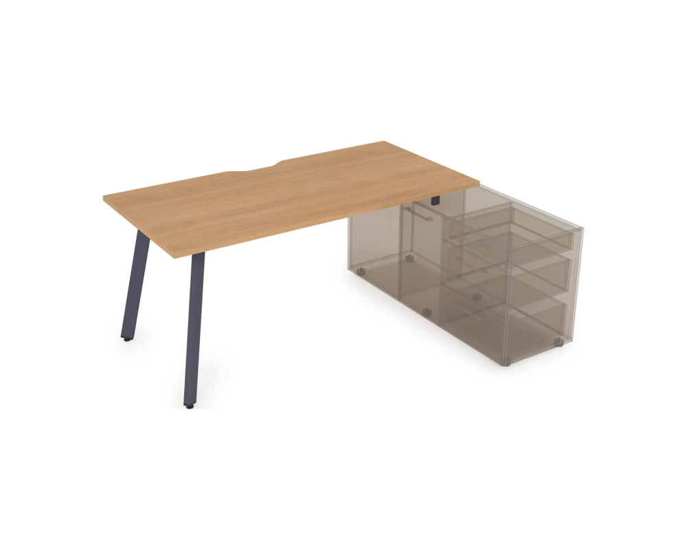 Стол с тумбой опорной, с вырезом (1600x800x750) АРРЕДО / ARREDO