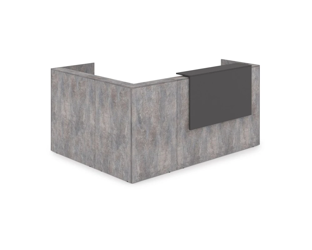 Комплект Ресепшн с фартуком ЛДСП (2344*1777*1161) (без подсветки) 1КР-ДС.102 ЛАУНЖ / LOUNGE