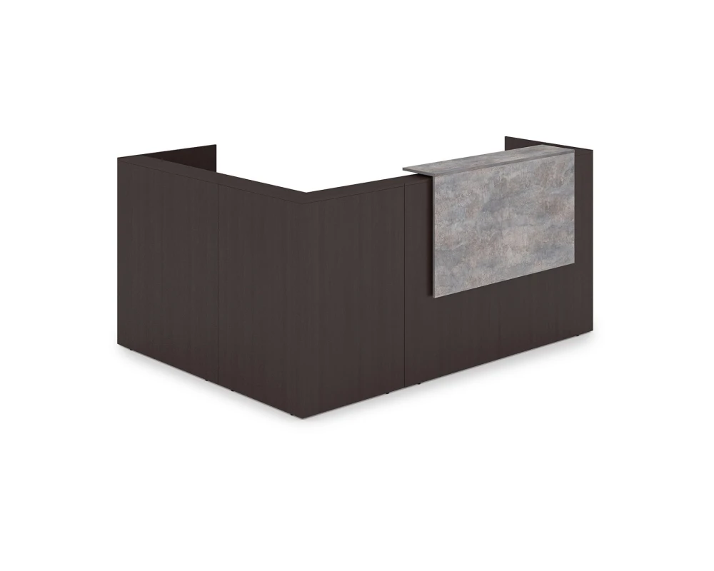 Комплект Ресепшн с фартуком ЛДСП (2344*1777*1161) (без подсветки) 1КР-ДС.102 ЛАУНЖ / LOUNGE