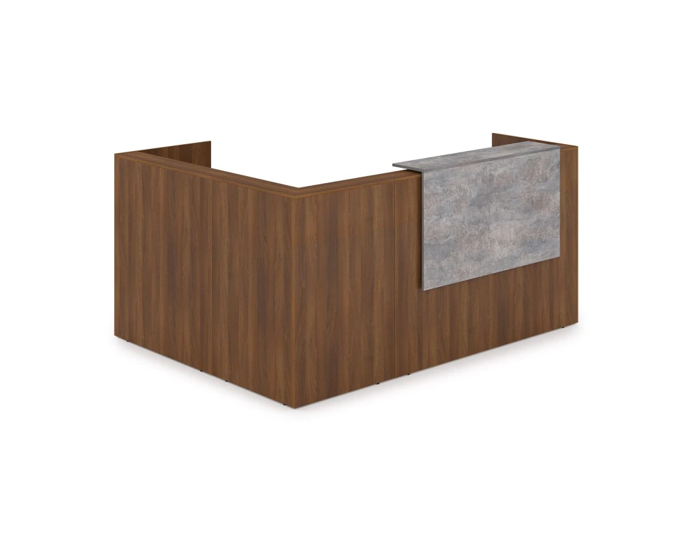 Комплект Ресепшн с фартуком ЛДСП (2344*1777*1161) (с подсветкой) 1КР-ДС.102.1 ЛАУНЖ / LOUNGE