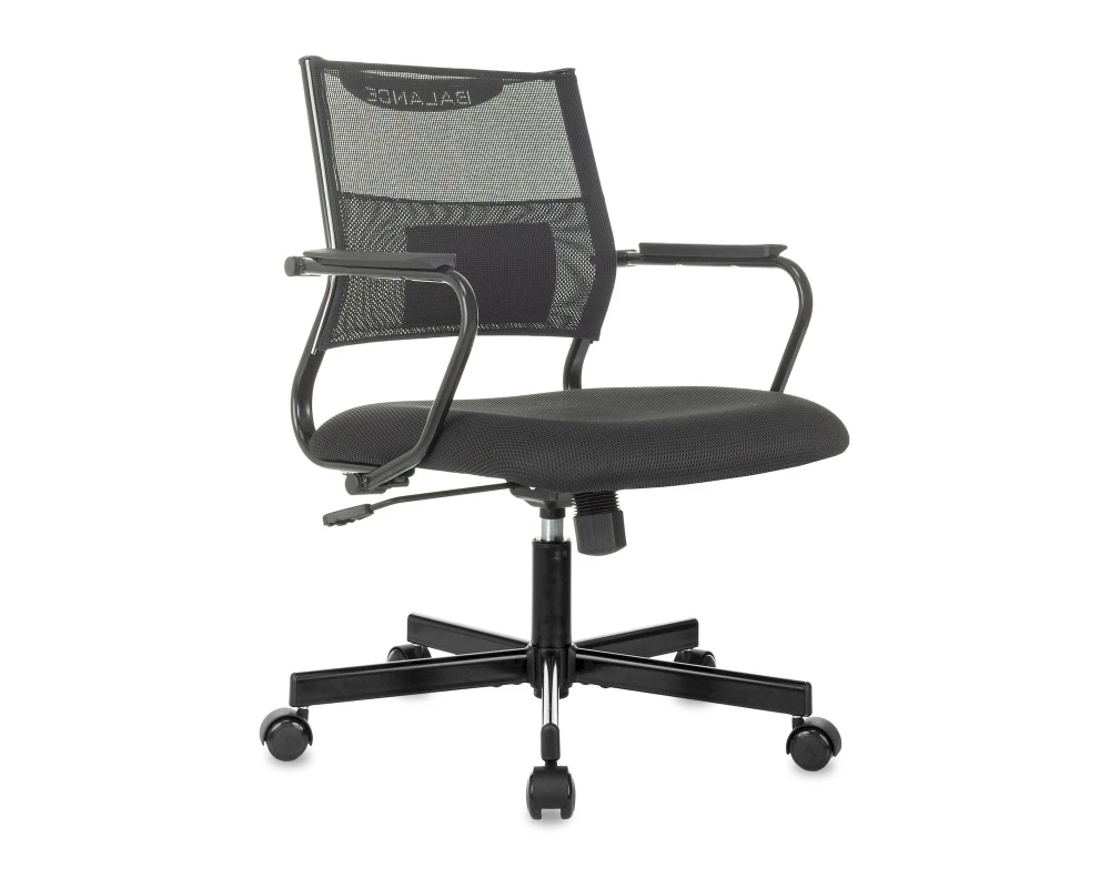 Кресло Бюрократ CH Баланс Лоу / Balance-Low Сетка/ Ткань, Черный