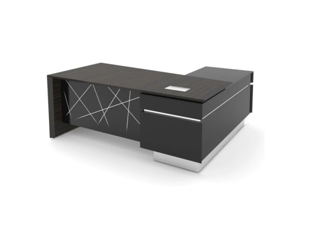 Рабочее место левое, розеточный блок new 206,4х178х78 Trevizo Венге/Черный глянец