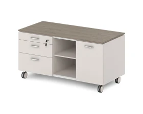 Греденция подкатная с замком на 1 ящик и дверью-купе 1200x590x605 Грандэса / Grandeza images