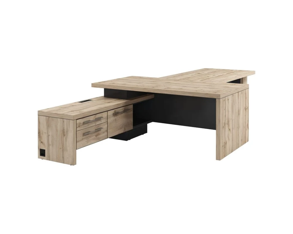 Стол руководителя с опорной тумбой T-918л.1000 Торстон