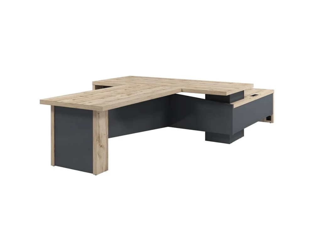 Стол руководителя с опорной тумбой T-922л.1000 Торстон