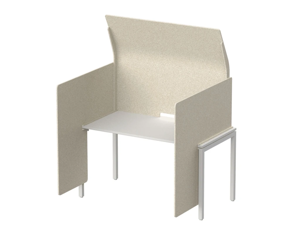 Кабина с высоким экраном-парусом и низкими боковыми стенками-ширмами 115х122х163 Forest Office Лебединый пух