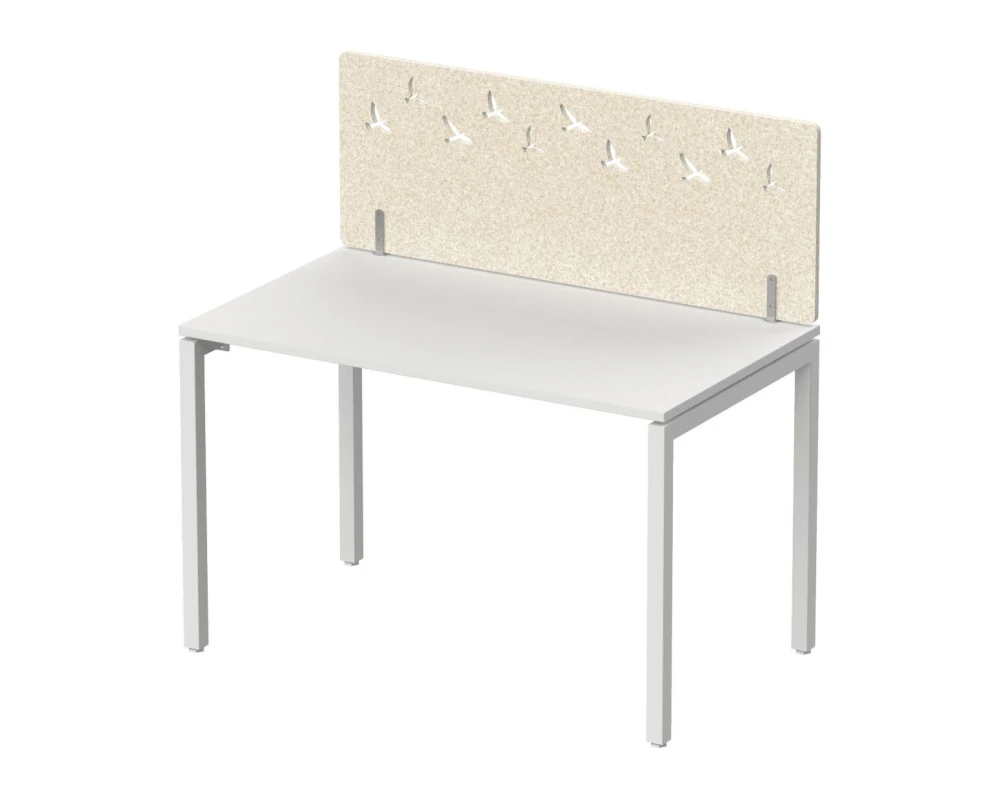 Экран фронтальный / боковой, с декором "Стая", без фурнитуры 120х1,2х50 Forest Office Лебединый пух