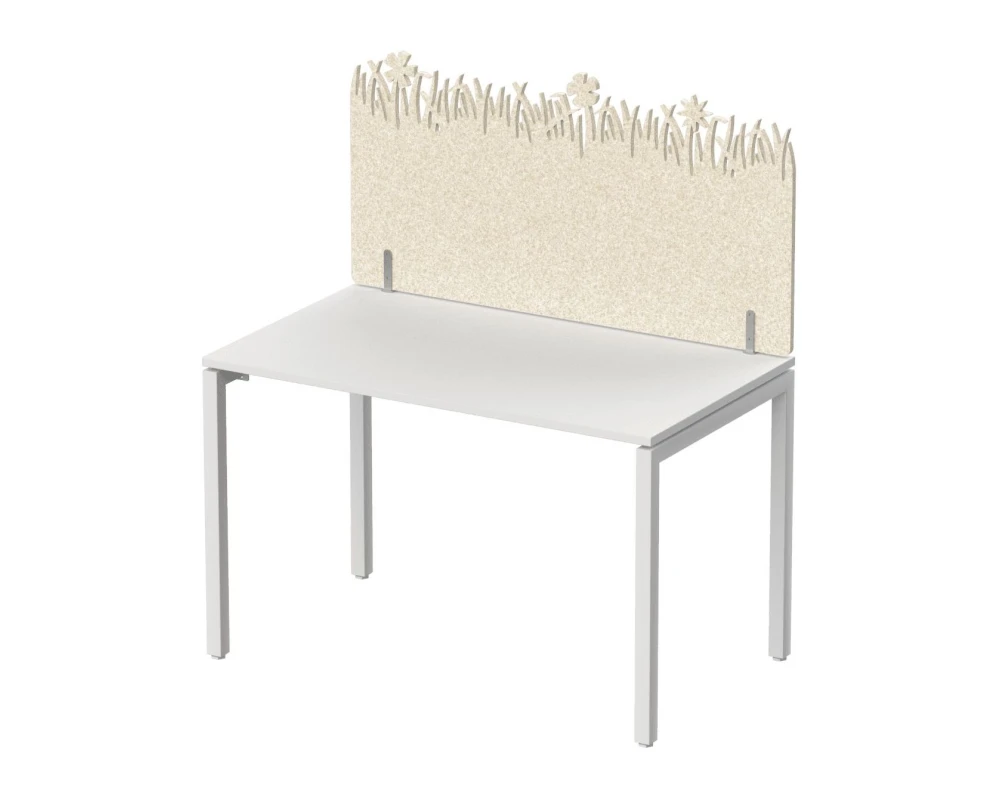 Экран фронтальный / боковой, с декором "Зеленая поляна", без фурнитуры 140х1,2х60 Forest Office Лебединый пух