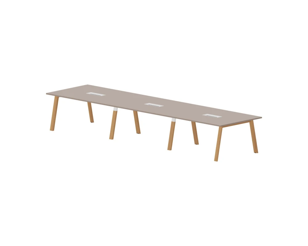 Стол для совещаний с металл. аутлетом 480х120,6х75 Артвуд Митин / Artwood Meeting Тортора/Бук
