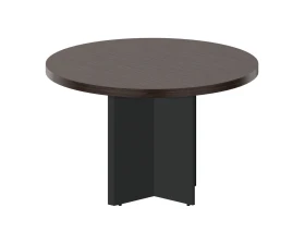 Стол круглый для переговоров 120x77,5 (на опорах-панелях) Фабер Митин / Faber Meeting Дуб Мокко/Антрацит images