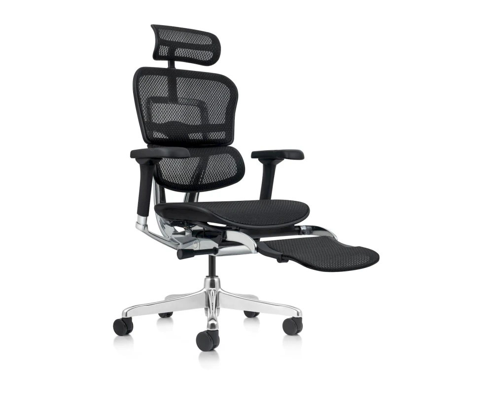 Кресло руководителя Ergohuman Elite 2 HAM с подставкой для ног Сетка, Черный