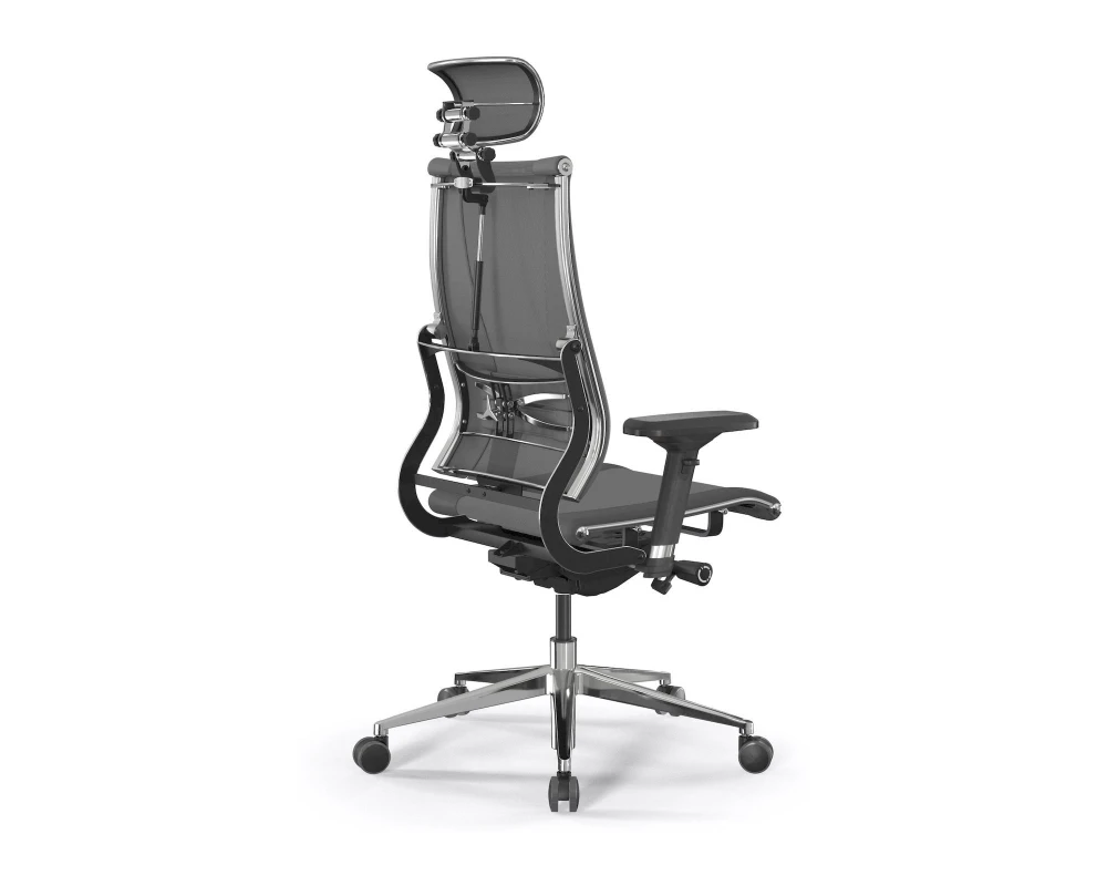 Кресло METTA M B2-14D M26.B32.G25.W03 Сетка/Экокожа, Серый/Темно-серый