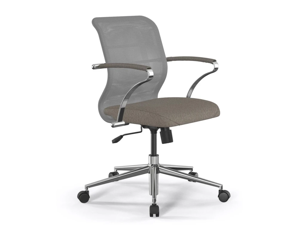 Кресло ErgoLife S 8 M4-9K M09.B23.G18.W01 Сетка/Ткань, Серый/Песочный