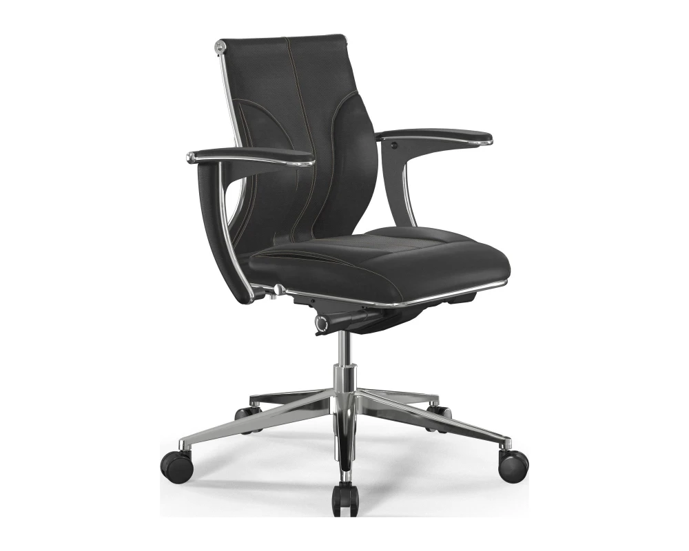 Кресло Samurai S4-11U M26.B32.G25.W03 (бежевая строчка) Экокожа, Черный