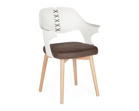 Стул Norden Кул / Cool Экокожа, Белый/Коричневый images