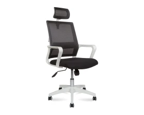 Кресло руководителя Norden Бит белый пластик Сетка/Ткань, Черный images