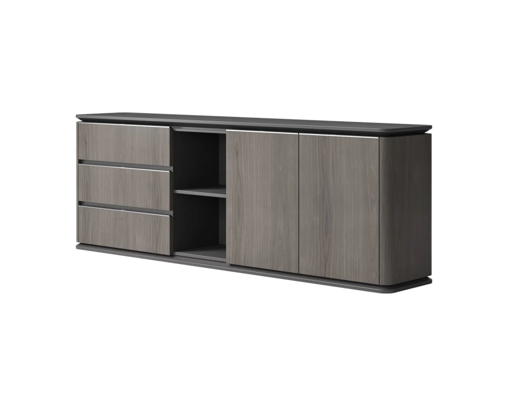 Шпонированный шкаф низкий 2300x430x800 Atlas (Sun)