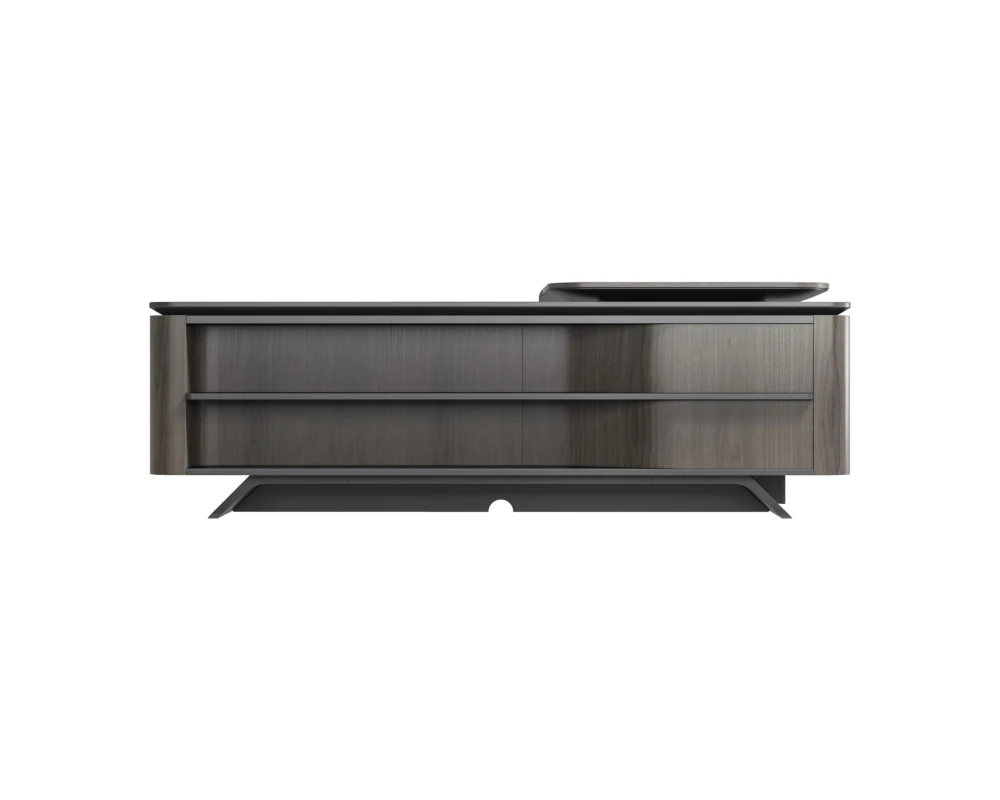 Стол руководителя на опорной сервисной тумбе - правый 2480x2240x750-1150 Atlas (Sun)